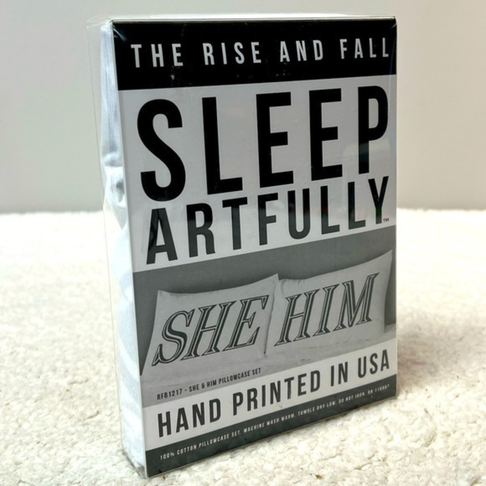 The Rise & Fall Sleep Artfully "She & He" Pillowcase Set